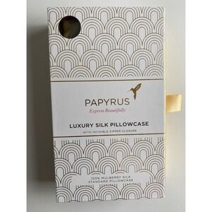 PAPYRUS Luxury Silk Standard Pillowcase 100% Mulberry Silk Silver Zipper Closure